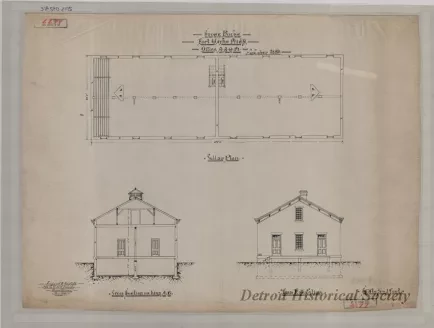 Drawing, Architectural - Store House, Fort Wayne, Michigan.
Office A.A.Q.M., November, 1889