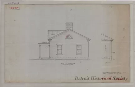 Drawing, Architectural - Quartermaster's Office, Fort Wayne, Michigan