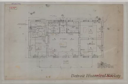 Drawing, Architectural - Floor Plan, Quartermaster's Office, Fort Wayne, Michigan