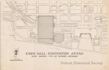 Drawing, Architectural - Cobo Hall - Convention Arena,
Civic Center - City of Detroit, Michigan
