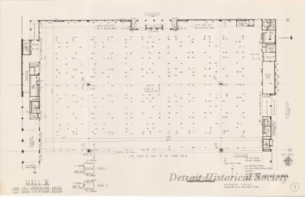 Drawing, Architectural - Hall A,
Cobo Hall - Convention Arena, 
Civic Center - City of Detroit, Michigan