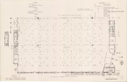 Drawing, Architectural - Hall C,
Cobo Hall - Convention Arena, 
Civic Center - City of Detroit, Michigan
