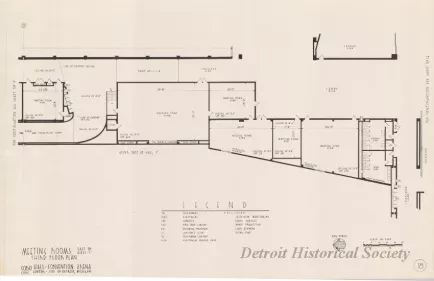 Drawing, Architecture - Offices & Meeting Rooms East of Hall C, 
Third Floor Plan, 
Cobo Hall - Convention Arena, 
Civic Center - City of Detroit, Michigan