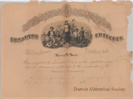 Diploma - Henry T. Hunt Diploma
[Detroit Business University]