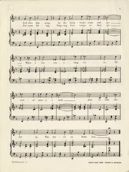 Music, Sheet - The Ferry to Belle Isle