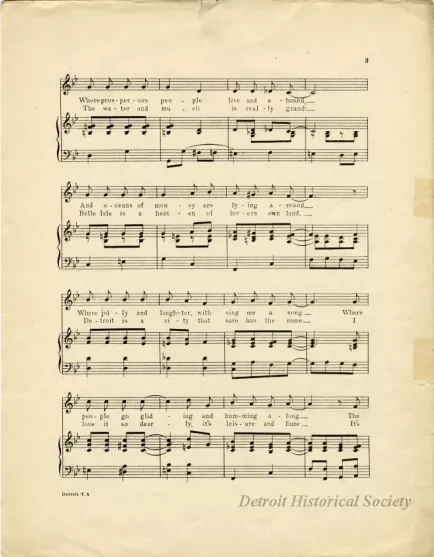 Music, Sheet - Detroit Town is a Good Old Town