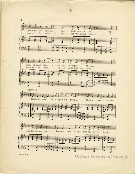 Music, Sheet - Detroit Town is a Good Old Town