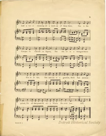 Music, Sheet - Detroit Town is a Good Old Town