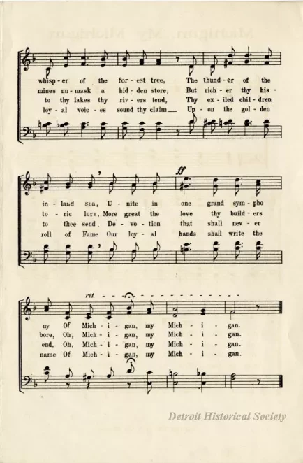 Music, Sheet - Michigan, My Michigan