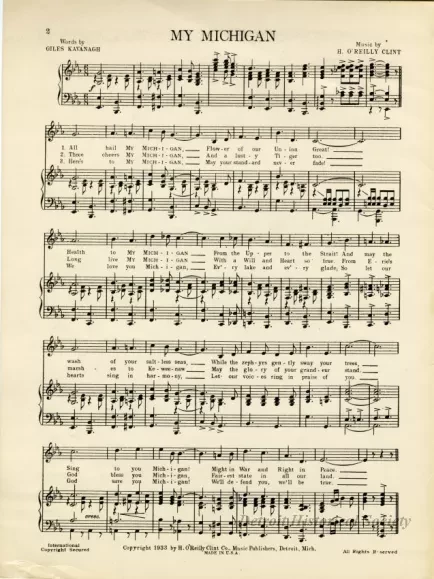 Music, Sheet - My Michigan