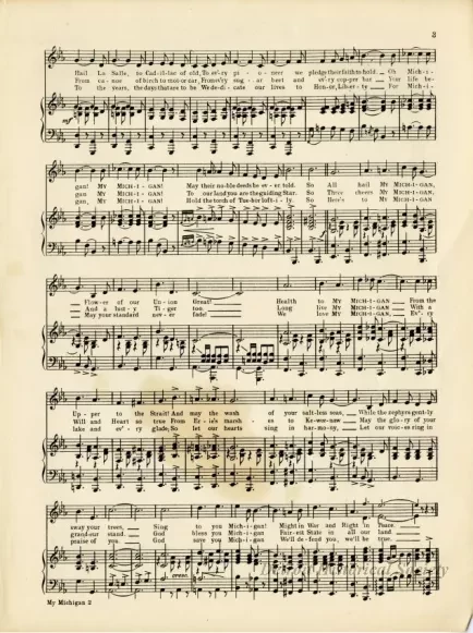 Music, Sheet - My Michigan