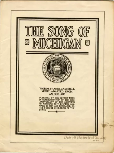 Music, Sheet - The Song of Michigan