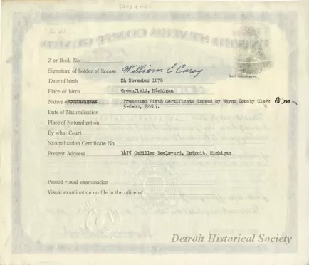 License - United States Coast Guard license to U.S. Merchant Marine Officer