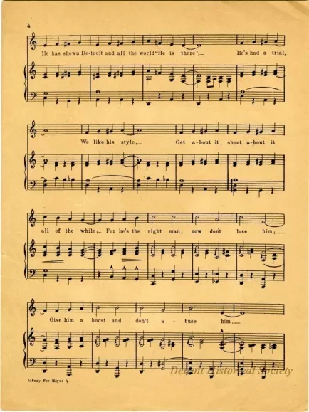 Music, Sheet - Johnny for Mayor