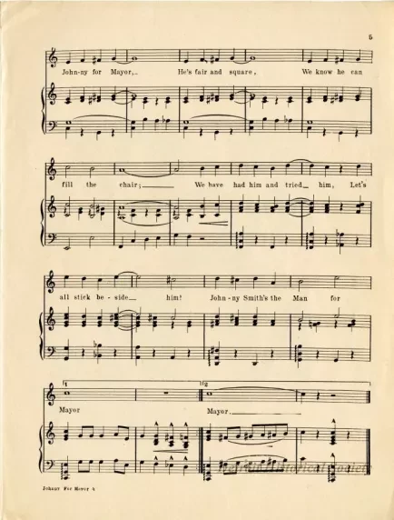 Music, Sheet - Johnny for Mayor