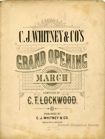 Music, Sheet - C.J. Whiney & Co.'s Grand Opening March