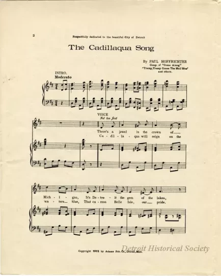 Music, Sheet - The Cadillaqua Song