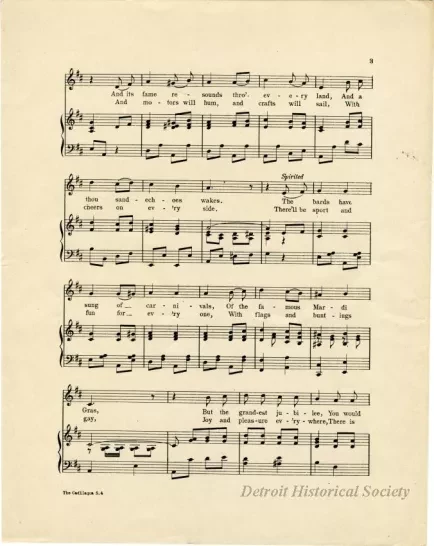 Music, Sheet - The Cadillaqua Song