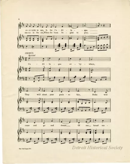 Music, Sheet - The Cadillaqua Song