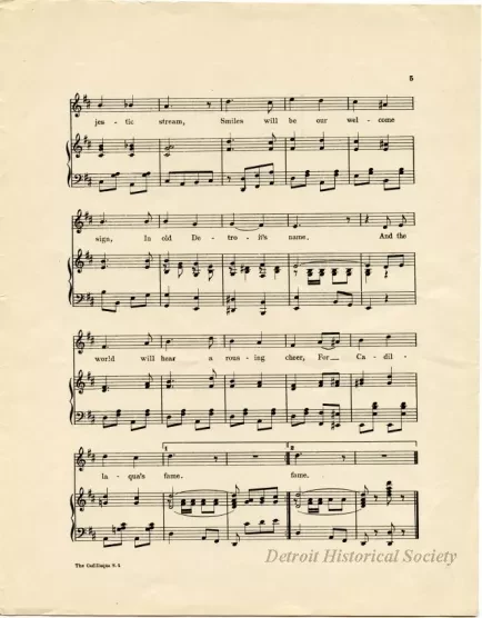 Music, Sheet - The Cadillaqua Song