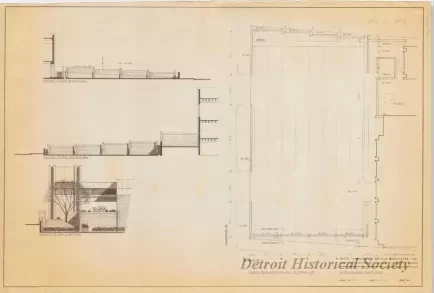 Blueprint - Detroit Municipal Credit Union -
Plan of Stairs, Retaining Walls & Parking Lot