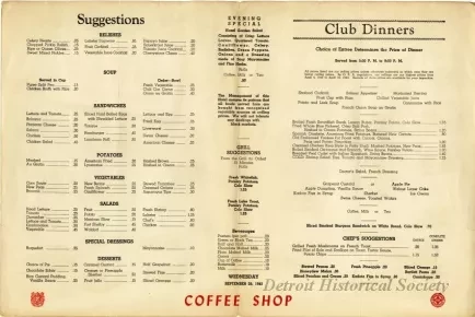 Menu - Auto Biography of the Horseless Carriage,
Hotel Fort Shelby