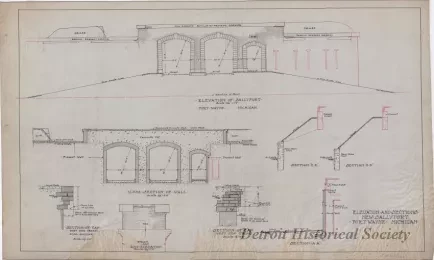 Drawing, Technical - Elevations and Sections,
New Sallyport, Fort Wayne, Michigan