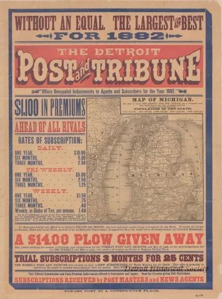 Poster - The Detroit Post and Tribune