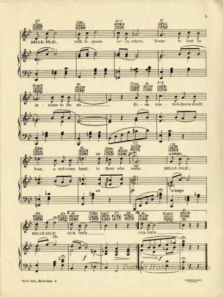 Music, Sheet - Belle Isle, Belle Isle, Our Own