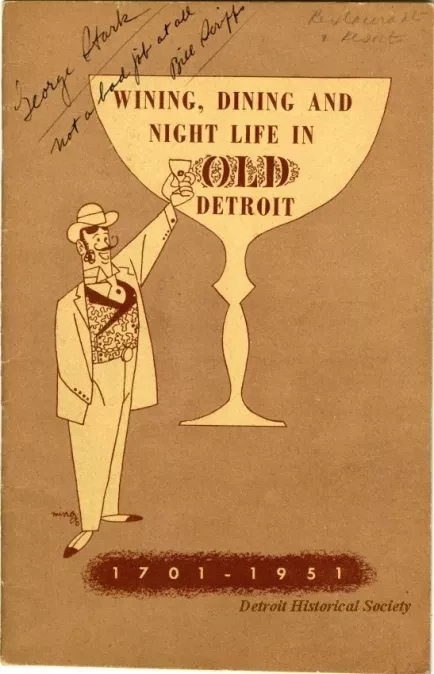 Booklet - Chop Talk: Wining, Dining and Night Life in Old Detroit, 1701-1951