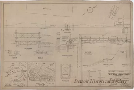 Drawing, Technical - Fort Wayne Ordnance Depot, Detroit, Michigan;
Fire Boat Mooring Facilities