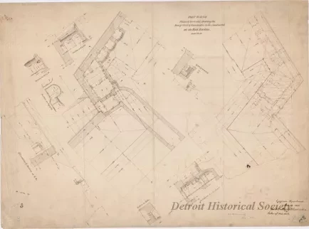 Drawing, Architectural - Fort Wayne, 
Plans & Sections Showing the Scarp Walls & Casemates 
to be Constructed at the East Bastion.