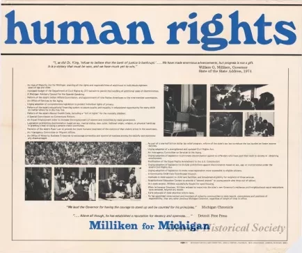 Poster - Human Rights
[Milliken for Michigan]