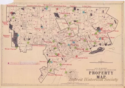 Map - City of Detroit 
Department of Parks and Recreation
Property Map - Schools Recreation Program