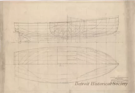 Drawing, Technical - Lines of a 25' O.A. [Overall] Work Boat