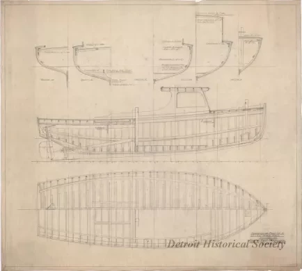 Drawing, Technical - Construction Plan of a 25' x 8'-6" Work Boat