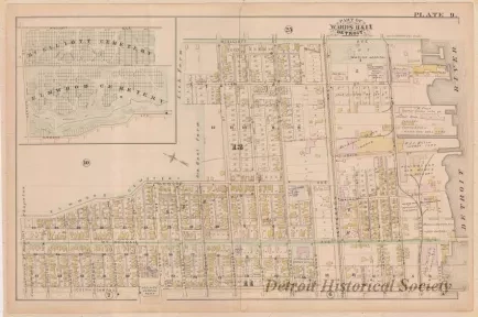 Map - Part of Wards 11 & 13, Detroit
[Atlas of the City of Detroit and Suburbs]