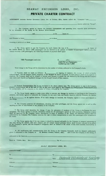 Contract - Private Charter Contract