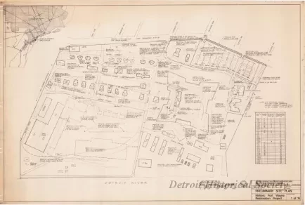 Blueprint - Preliminary Site Plan,
Historic Fort Wayne Restoration Project