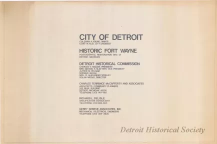 Blueprint - Historic Fort Wayne,
Post Hospital Restoration DHC-37