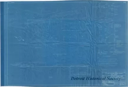 Blueprint - Detroit Boat Yard - 
Boatshed, Paving and Trackwork, 
Site Plan, Profile & Borings