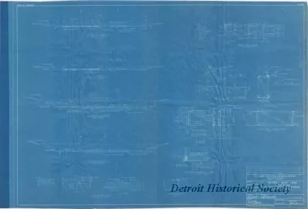Blueprint - Detroit Boat Yard - 
Boatshed, Paving and Trackwork, 
Sections & Details