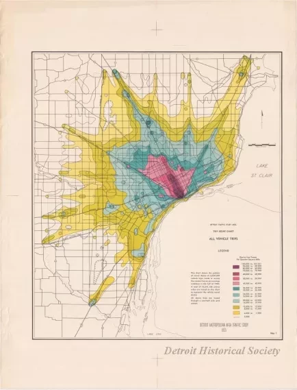 Map - Detroit Traffic Study Area,
Trip Desire Chart - All Vehicle Trips