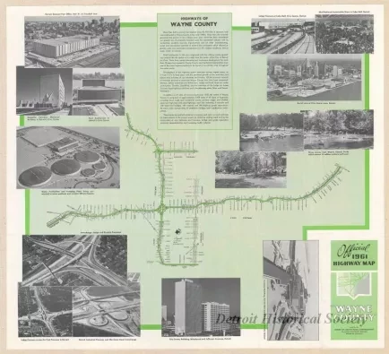 Map - Official 1961 Highway Map - Wayne County