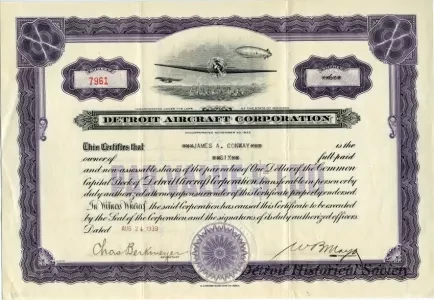 Certificate, Stock