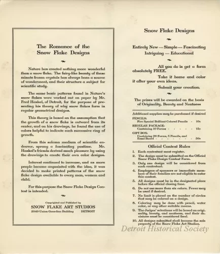 Packet - Wonder Design Forms, Snow Flake Pattern