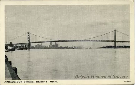 Postcard - Ambassador Bridge, Detroit, Mich.
