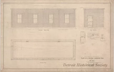 Drawing, Architectural - Plans for a Fire-Proof Comparator Room at Fort Wayne