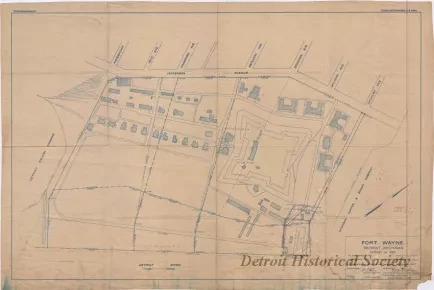 Blueprint - Fort Wayne, Detroit, Michigan -
Survey of 1927