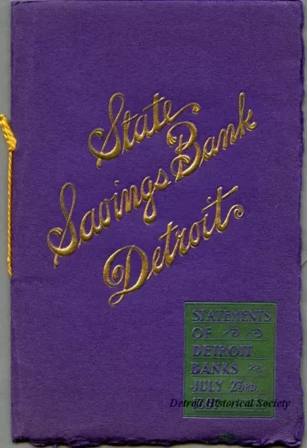 Booklet - Statements of Detroit Banks. Friday, July 23rd, 1897.